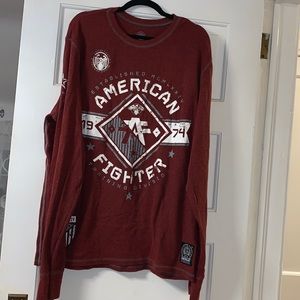 3X American Fighter thermal waffle knit shirt